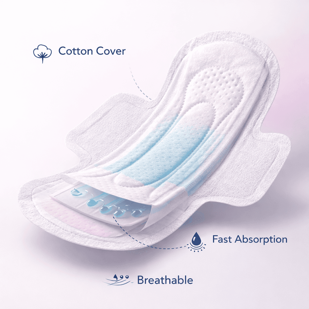 Премиальные женские гигиенические продукты с заметными слоями и качеством